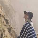 Atlantic Blankets - Navy Stripe Recycled Cotton Blanket: Large 160 x 200cm