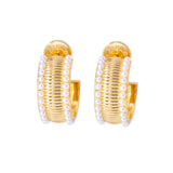 Talis Chains - Manhattan Flat Hoop Earrings - Pearl Talis Chains