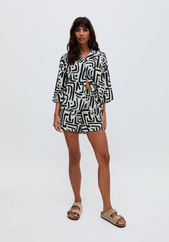 Raffya - Nicola Button Down Warhol Print Shirt In Multi: 10
