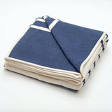 Atlantic Blankets - Navy Stripe Recycled Cotton Blanket: Large 160 x 200cm