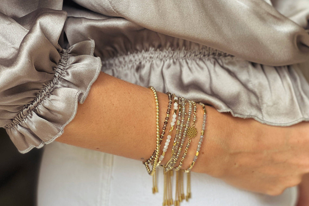 Boho Betty - Morse Code Creativity Gemstone Gold Bracelet