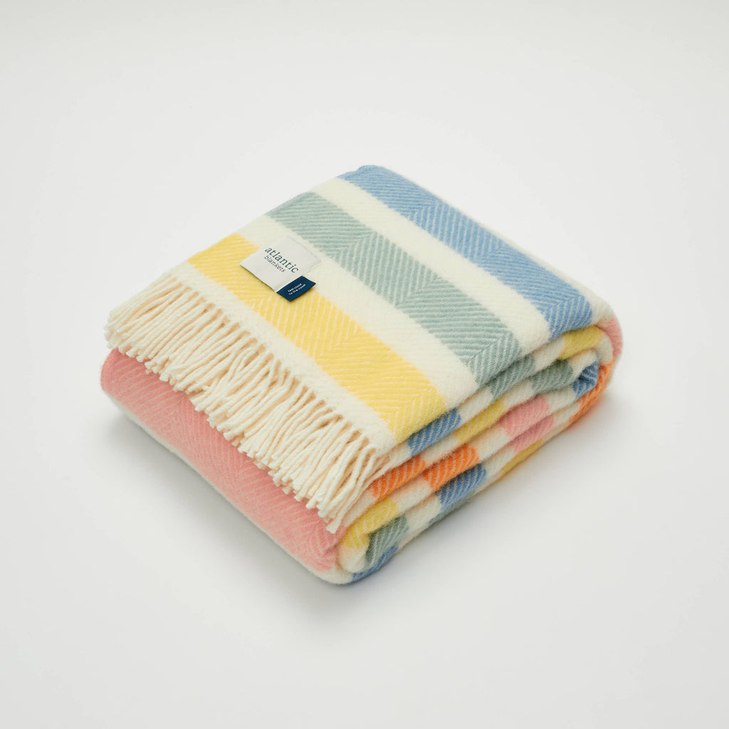 Atlantic Blankets - Candy Stripe Wool Blanket: King 130 x 250cm
