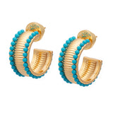 Talis Chains - Manhattan Flat Hoop Earrings - Turquoise Talis Chains