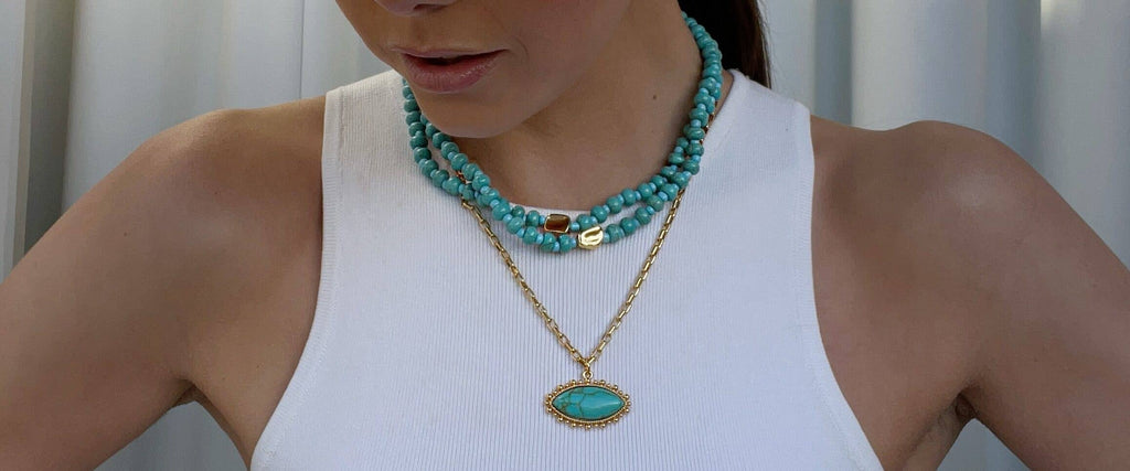 Talis Chains - Turquoise Beaded Choker Talis Chains