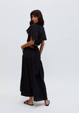 Raffya - Candice Flutter Sleeve Jacquard Maxi Dress In Black: 10