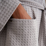 Pretty You London luxury waffle robe with contrast binding. Made from a soft and cosy poly cotton blend. With pockets. Coastal Culture Abersoch