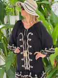 Ollie Burwell - Kaftan beach cover up  Glitter and Sparkle Dress - Black & gold