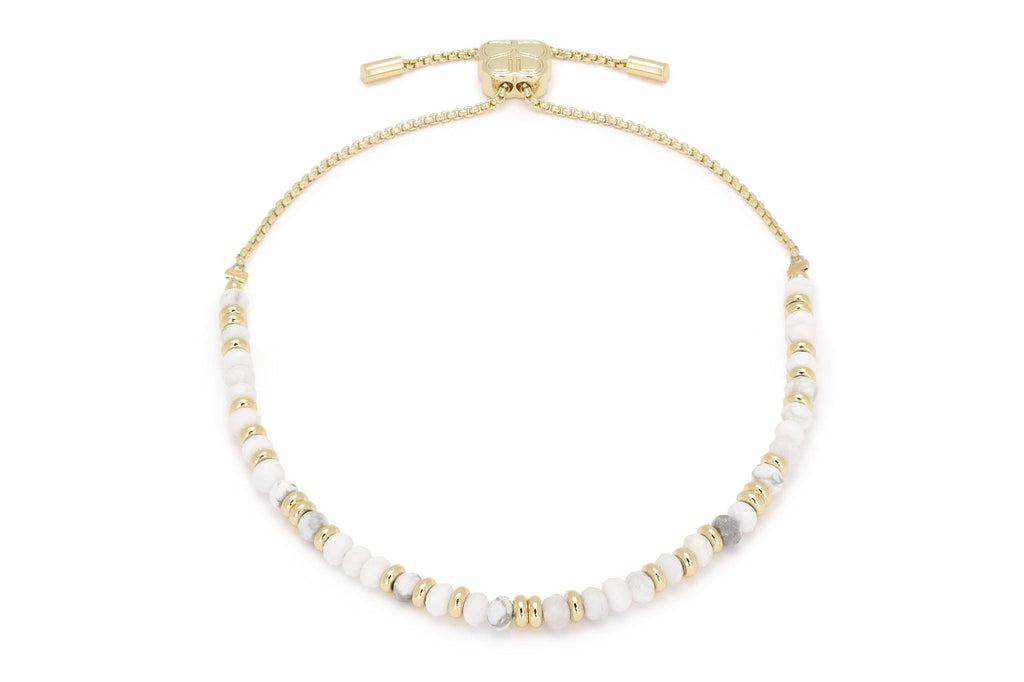 Boho Betty - Mystical White Howlite Gold Gemstone Bracelet