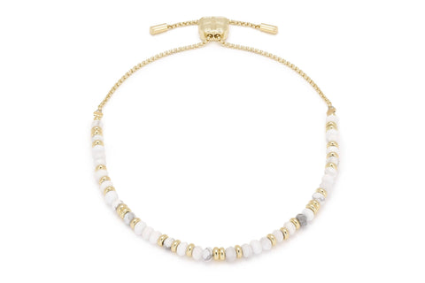 Boho Betty - Mystical White Howlite Gold Gemstone Bracelet