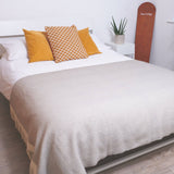 Atlantic Blankets - Harbour Grey Herringbone Wool Blanket: King 130 x 250cm