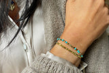 Boho Betty - Morse Code Protection Gemstone Gold Bracelet