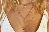 Boho Betty - Lieu Turquoise Healing Hand Gold Necklace