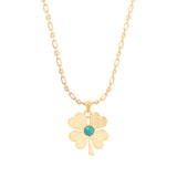 Talis Chains - Lucky Clover Pendant Necklace - Turquoise Talis Chains