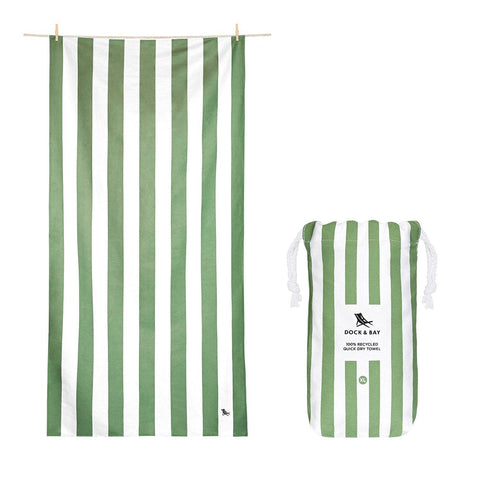 Dock & Bay UK - Dock & Bay Quick Dry Towels - Cabana - Cayman Olive: Extra Large (78x35