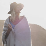 Atlantic Blankets - Harbour Grey Herringbone Wool Blanket: King 130 x 250cm