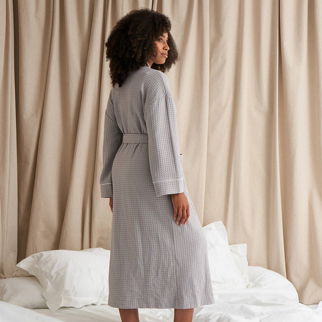 Pretty You London luxury waffle robe with contrast binding. Made from a soft and cosy poly cotton blend. SALE Coastal Culture Abersoch