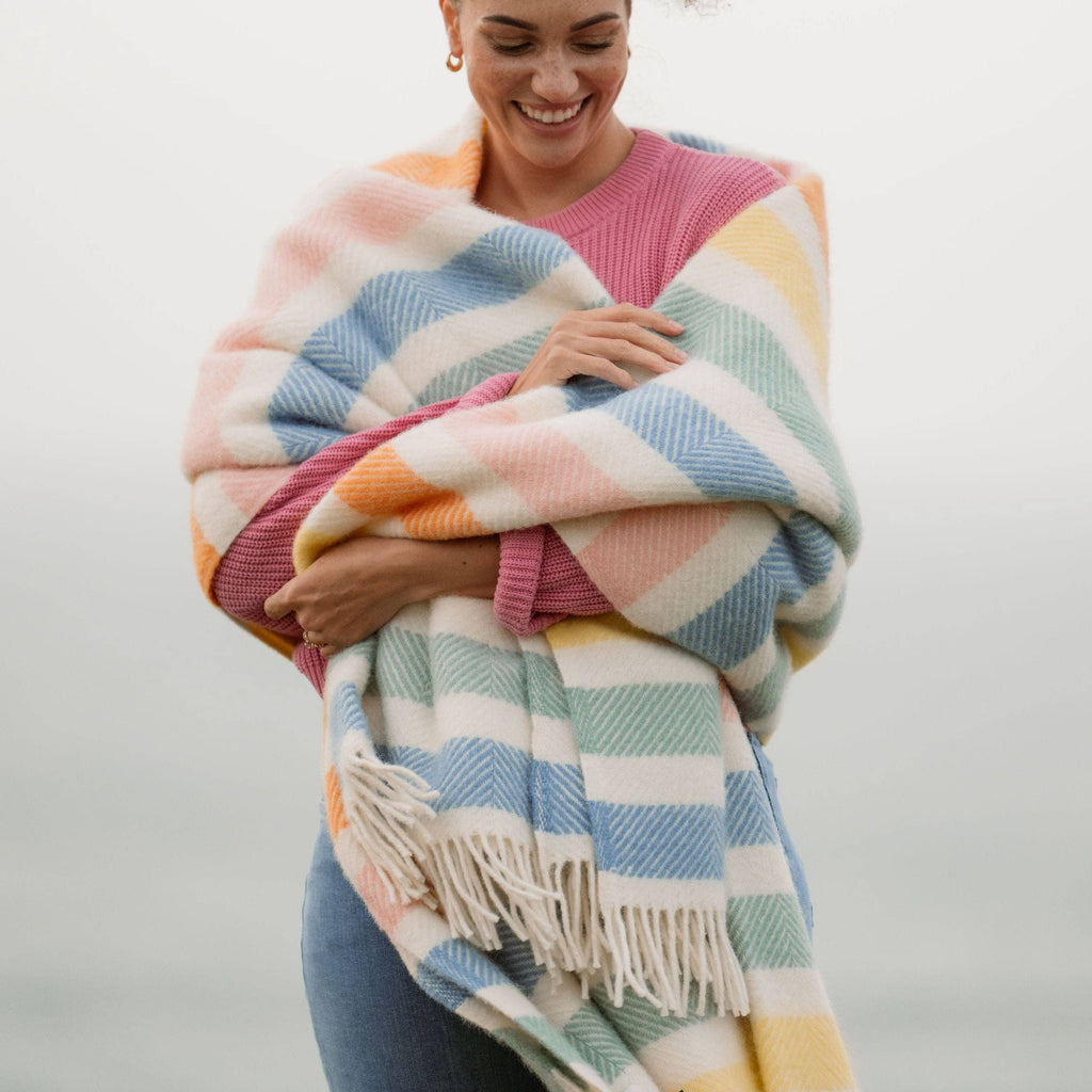 Atlantic Blankets - Candy Stripe Wool Blanket: King 130 x 250cm