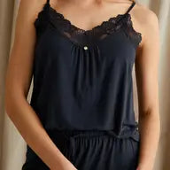Pretty You London - Bamboo Lace Cami and Short Set in Raven UK 20 Pretty You London Faire