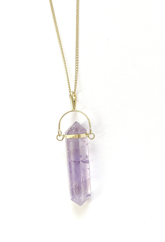 Crystal and Sage - Amethyst Pendulum Necklace Crystal and Sage Faire