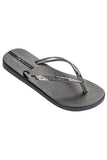 IPANEMA LADIES GLAM FLIPFLOPS - GRAPHITE Flip Flops Ipanema 100% recyclable PVC flip flops beach wear Brazilian flip flops chrome comfy flip flops designer flip flops eco flip flops glam Ipanema Ipanema flip flops ladies flip flops metallic pewter pool shoes recycle flip flops silver summer shoes